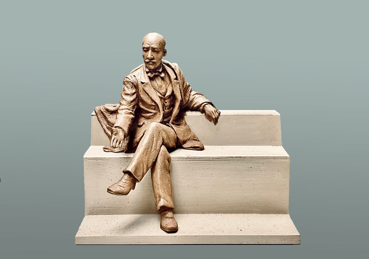MOBILE: Artist's Rendering of the W.E.B. Du Bois sculpture, by Richard Blake, to be placed in front of the Great Barrington Mason Public Library